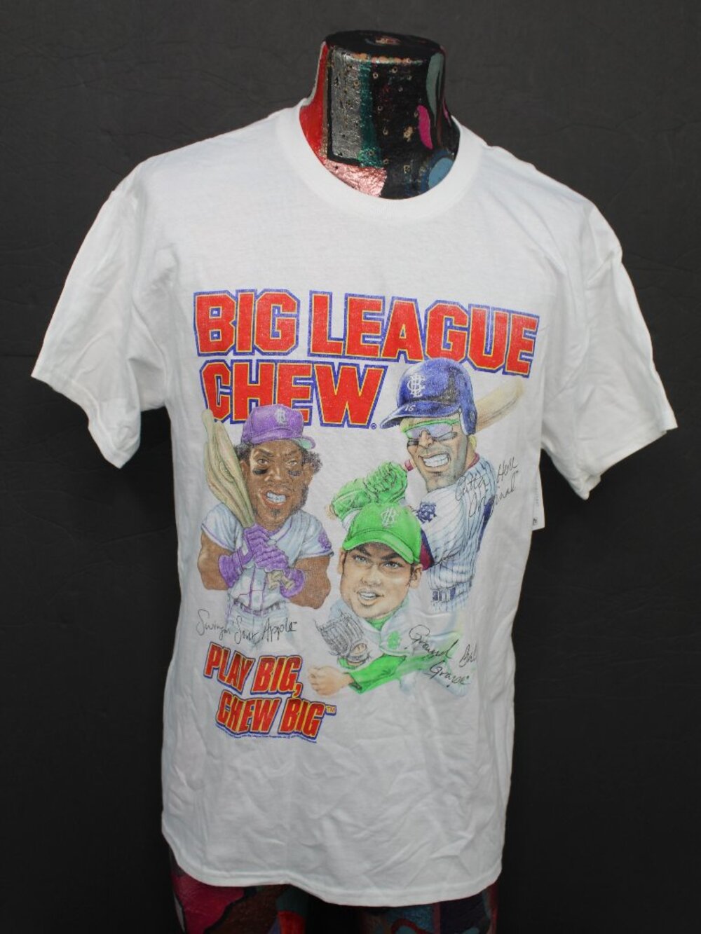 Big League Chew Shredded Bubble Gum Flavors Play Big Chew Big Mens T Shirt Large